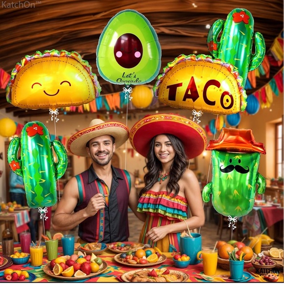 💜Mexian Balloons for Cinco de Mayo Decorations - 6Pcs | Fiesta Balloons, - Picture 2 of 8